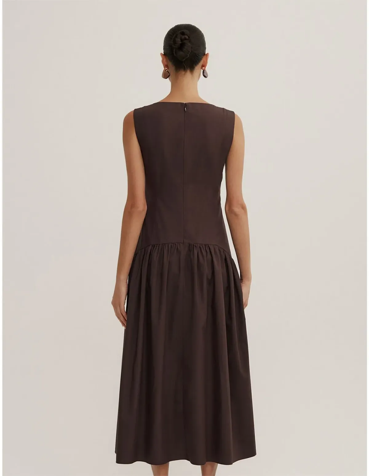 Witchery Basque Waist Dress Size 12 AU Espresso - Image 4