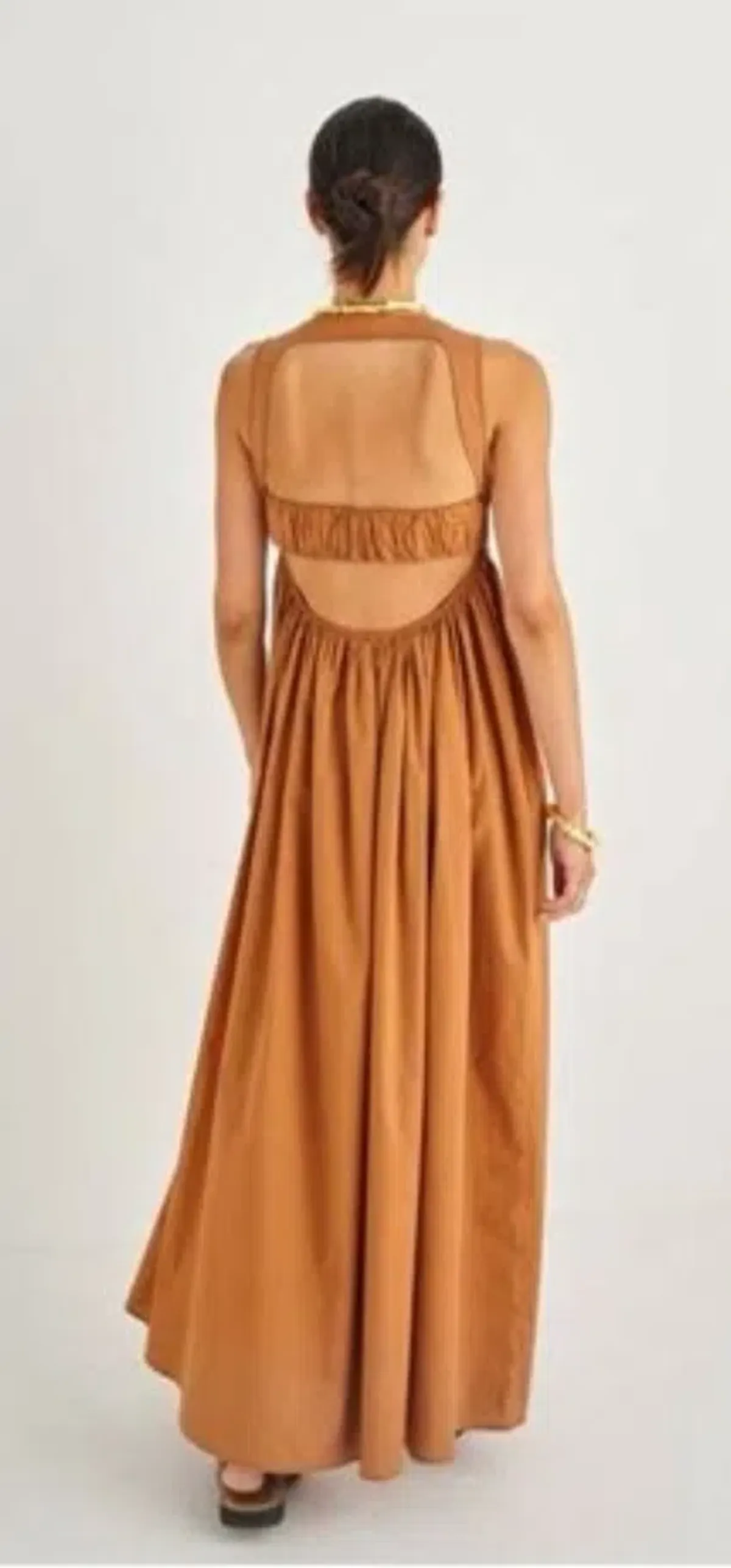 Oroton Maxi Strappy Sundress Gingerbread Size 6 - Image 2