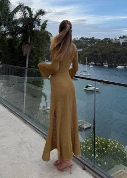 Monday Swim Montego Dress Gold Lace Crochet  for rent on The Volte - image 3