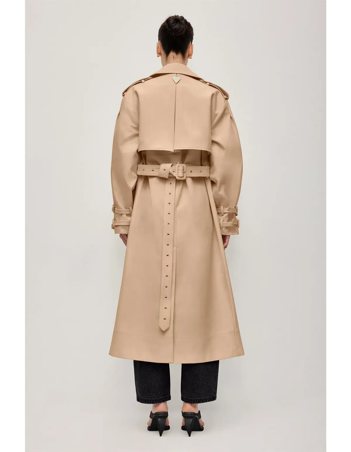 AJE STUDIO Aston Long Belted Trench Coat Size 10 Sandstone - Image 5