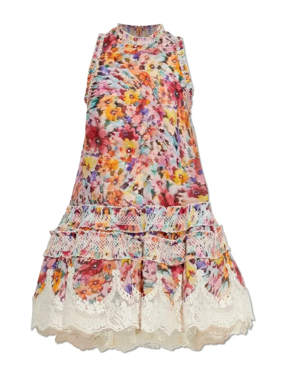 Zimmermann Luna Shirred Lantern Dress Multi Colour Floral Size AU 10 (1) - Image 3