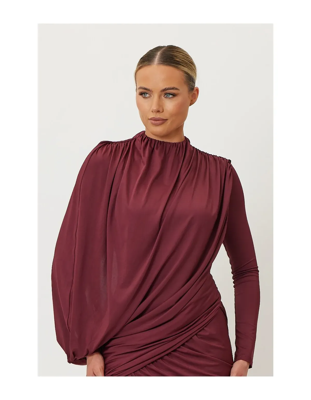 Bianca Bridgett Romaine Maxi Dress Burgundy Size 10 - Image 4