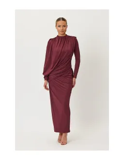 Bianca and Bridgett Romaine Maxi Dress Size 10 Wine for rent on The Volte - image 1