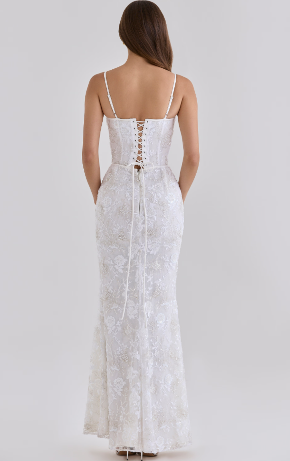 House of CB Naima white hand beaded embellished corset maxi dress Regular Cup Size M - Image 2