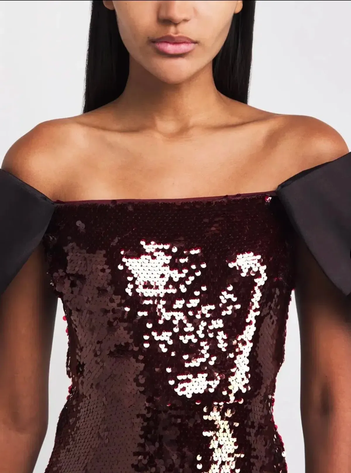 Self-Portrait Brown Sequin Bow Maxi Dress Size 6  - Image 6