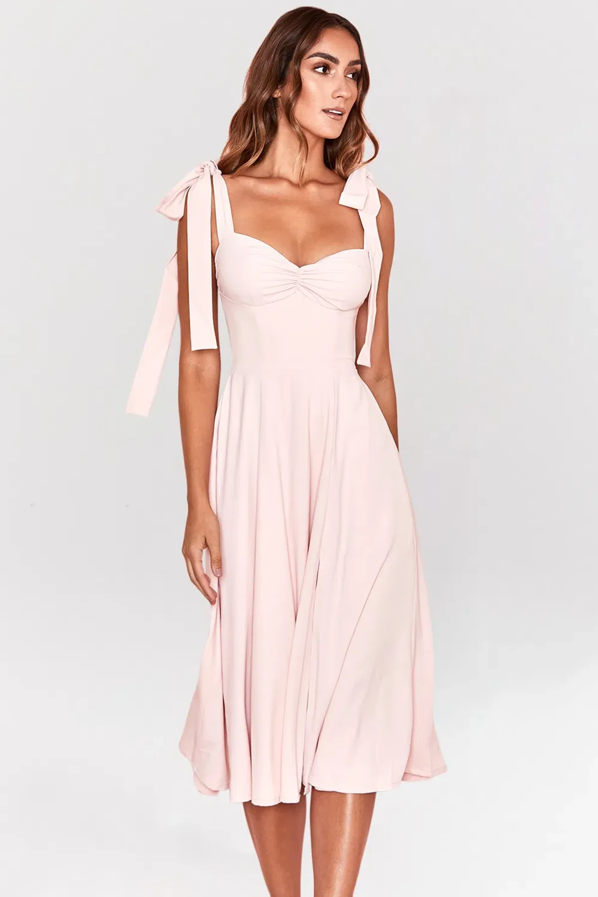 House of CB ALICIA Blush Pink Midi Sundress Size 8 - Image 4