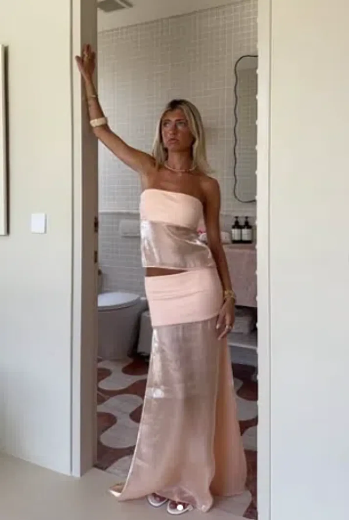 Desero Jacare Mallorca orange top & skirt size 6 - Image 1