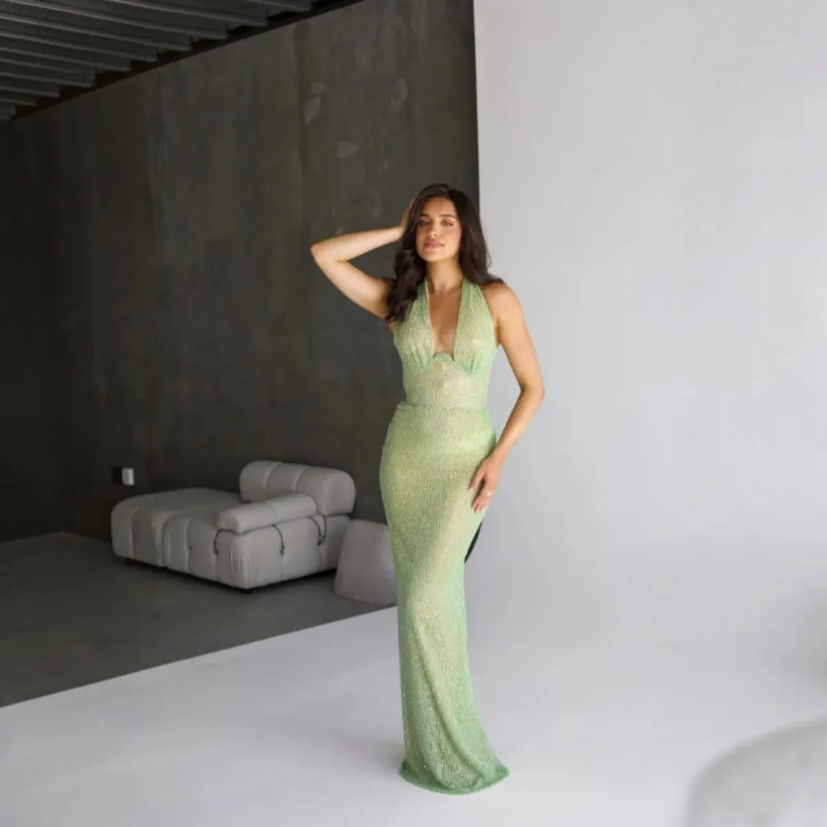 Couture Enchanted Corset Gown In Emerald Size XS - Image 3