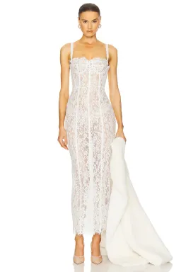 Helsa White Lace Column Dress Size 6 for rent on The Volte - image 3