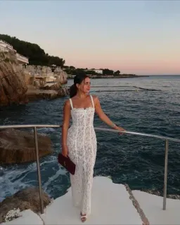Helsa White Lace Column Dress Size 6 for rent on The Volte - image 1