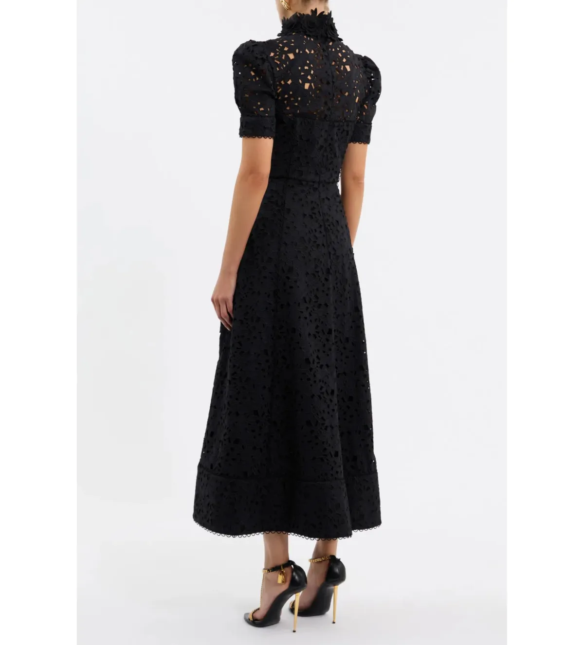 Rebecca Vallance Kitsu Short Sleeve Midi Dress Black Size 10 - Image 4
