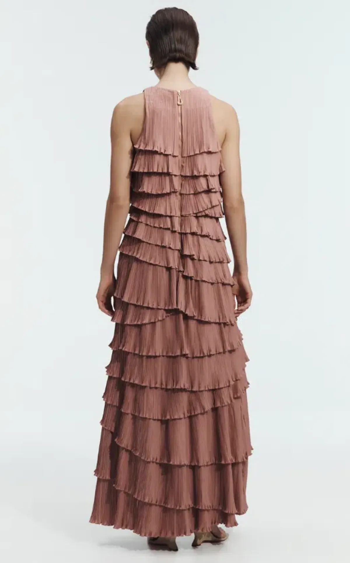 AJE Dew Pleated Maxi Dress Dusty Rose Size 6 - Image 2