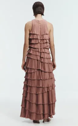 AJE Dew Pleated Maxi Dress Dusty Rose Size 12 for rent on The Volte - image 2