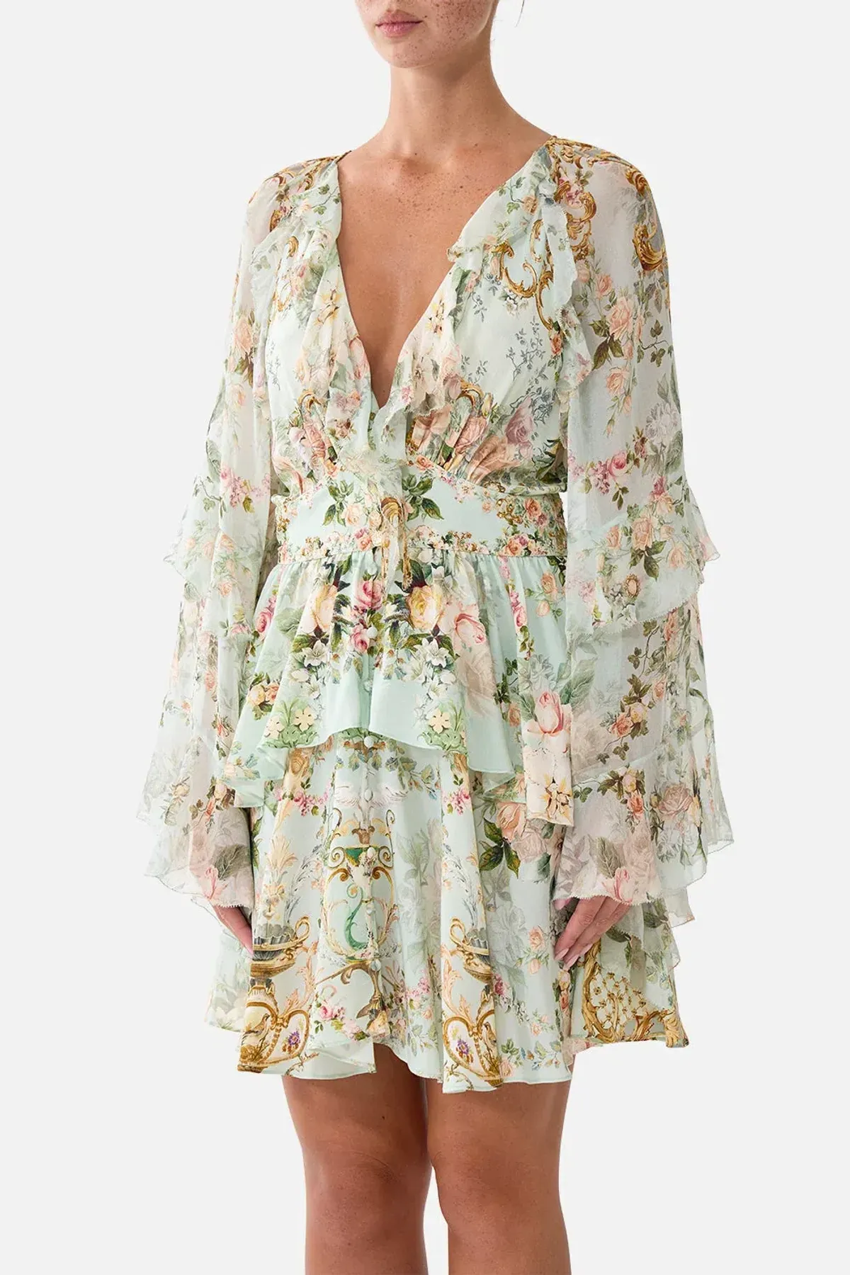 CAMILLA The Wildflower Wunderland Short Waistband Dress With Ruffle Sleeve - Image 4