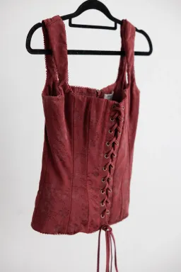 House of CB Parisa Merlot Floral Corset for rent on The Volte - image 2