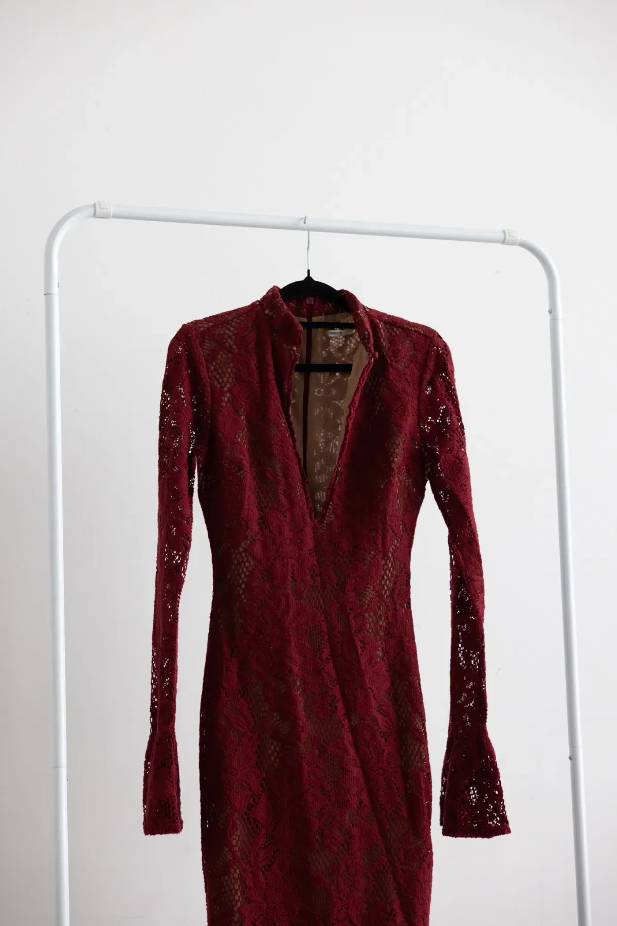 House Of CB Pierette Berry Lace Midi Dress - Image 3