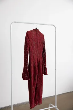 House Of CB Pierette Berry Lace Midi Dress for rent on The Volte - image 9
