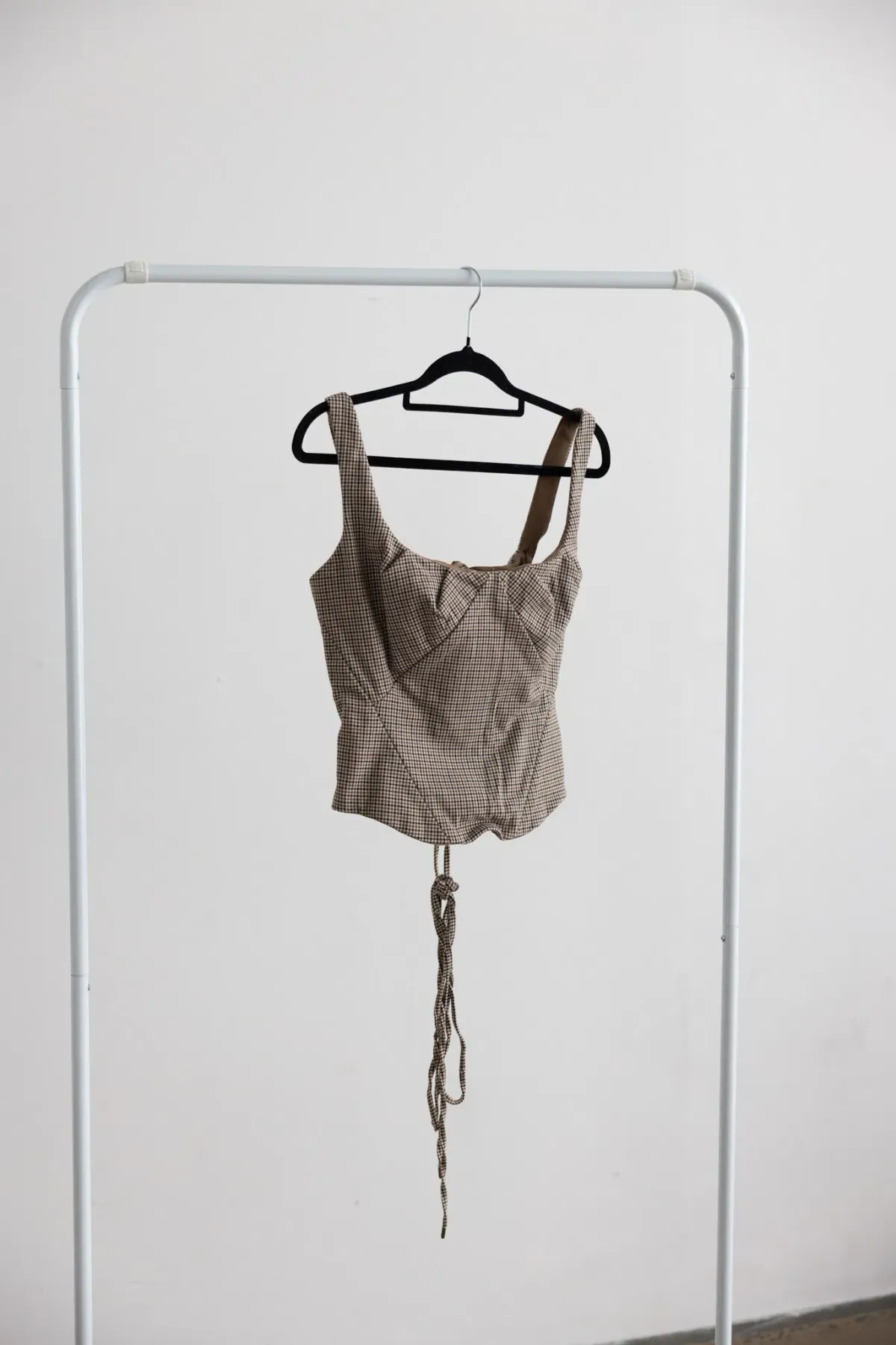 House Of CB Selma Brown Puppytooth Boned Corset Top - Image 2