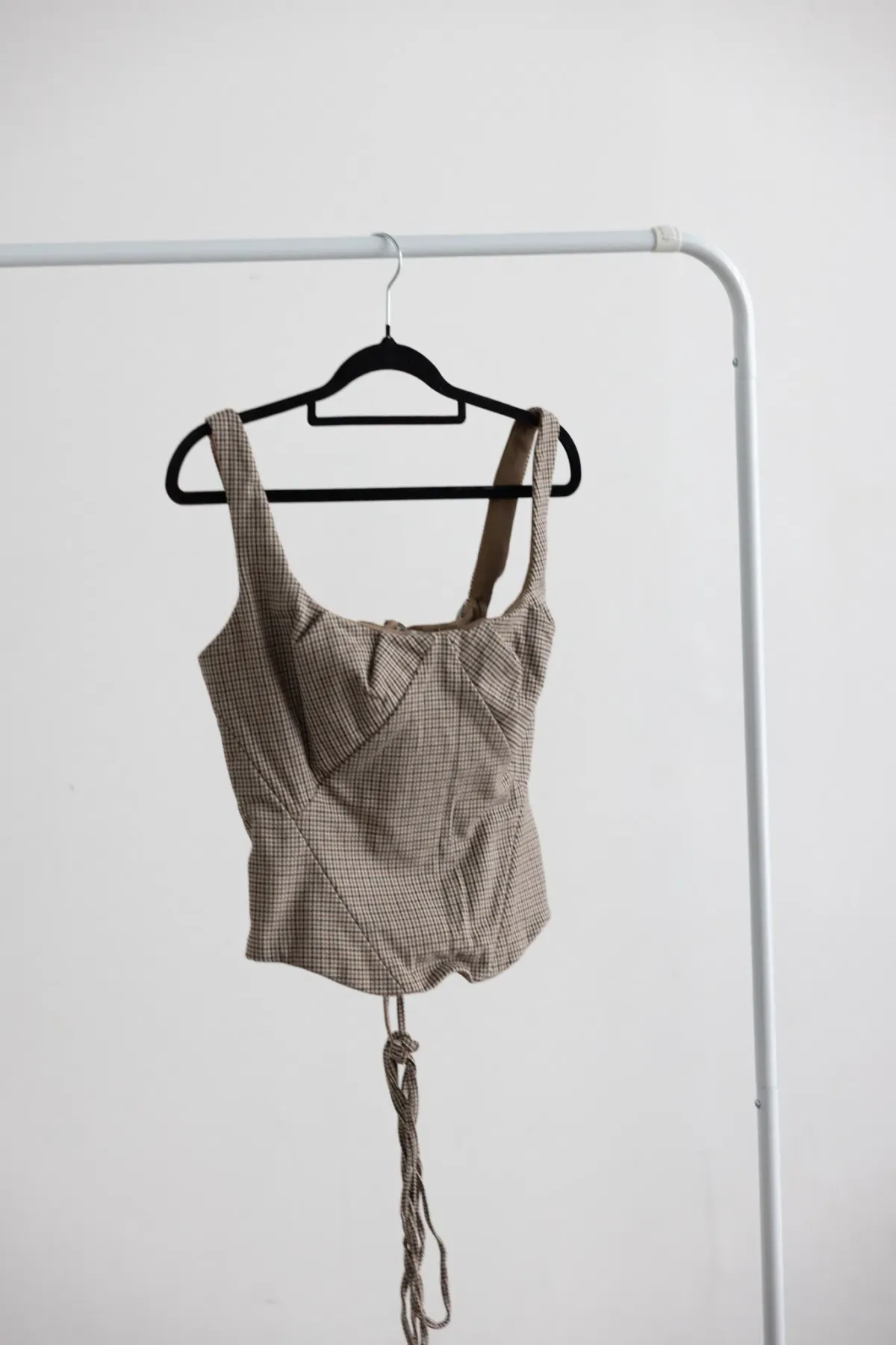 House Of CB Selma Brown Puppytooth Boned Corset Top - Image 3