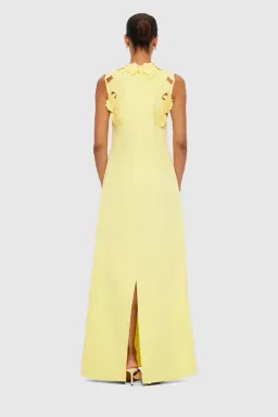 Leo Lin Solene Appliqué Maxi Dress - Sorbet Yellow for rent on The Volte - image 3