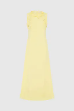 Leo Lin Solene Appliqué Maxi Dress - Sorbet Yellow for rent on The Volte - image 5
