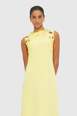 Leo Lin Solene Appliqué Maxi Dress - Sorbet Yellow for rent on The Volte - image 2