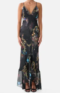 V Neck Slip Dress With Flounce Hem - size 8 for rent on The Volte - image 2