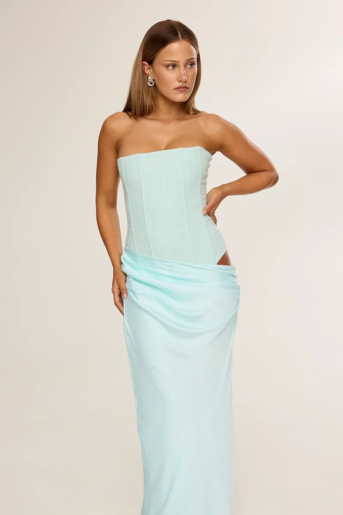 HNTR the Label Huxley Gown Aqua in Small - Image 3