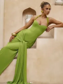 Babyboo Gia Maxi Dress Olive Size 8 for rent on The Volte - image 1
