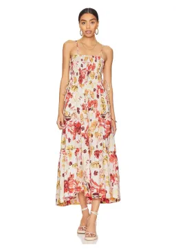 Shona Joy Kalani Shirred Tiered Midi Dress Floral Size 6 for rent on The Volte - image 2