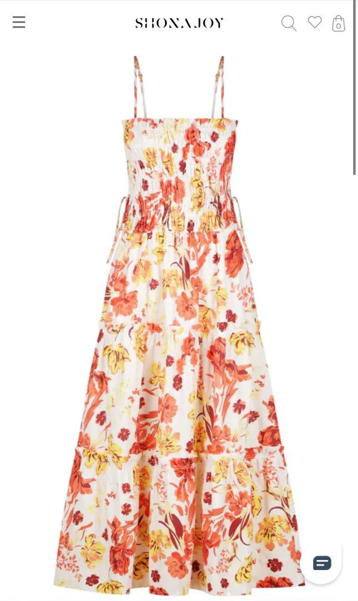 Shona Joy Kalani Shirred Tiered Midi Dress Floral Size 6 - Image 3