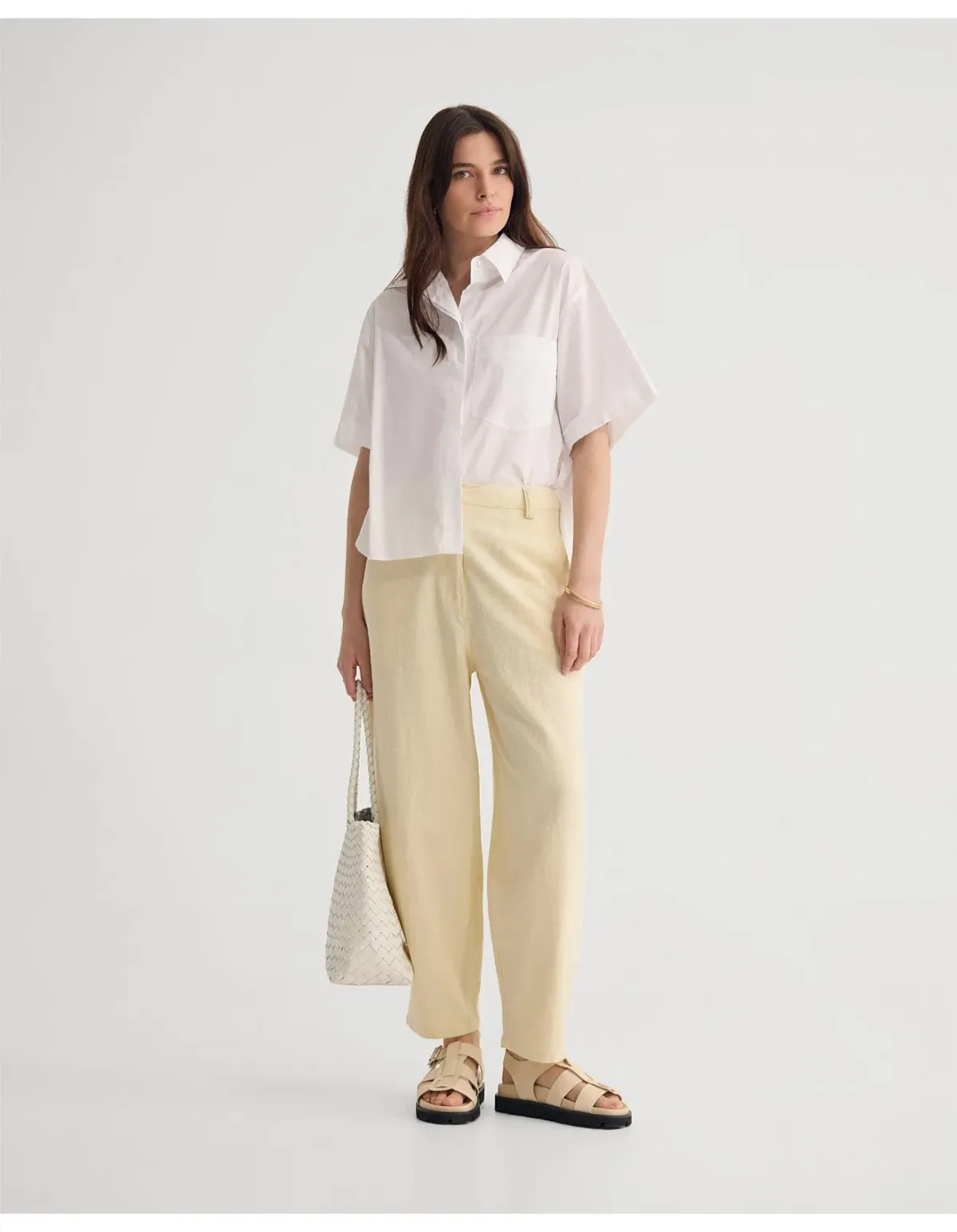 Oxford Etta Barrel Leg Pant Butter Size 10 AU - Image 5