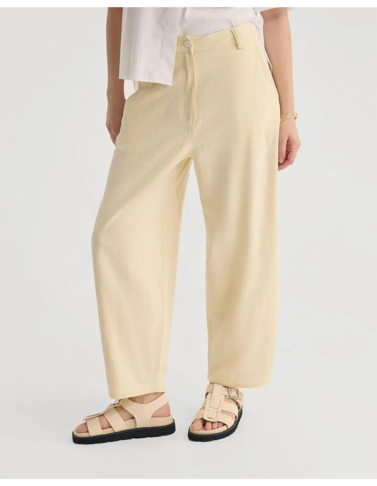 Oxford Etta Barrel Leg Pant Butter Size 10 AU - Image 4