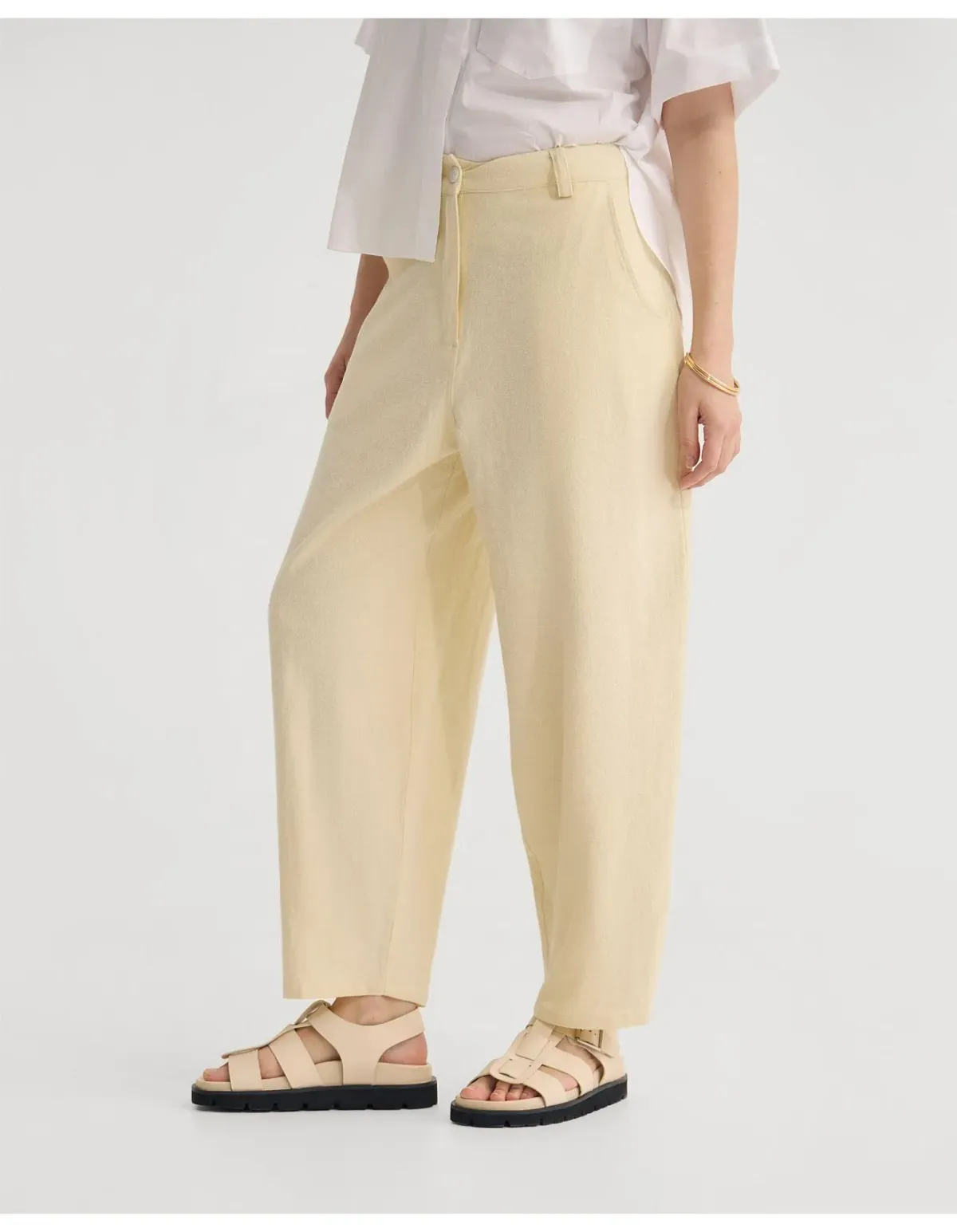 Oxford Etta Barrel Leg Pant Butter Size 10 AU - Image 2