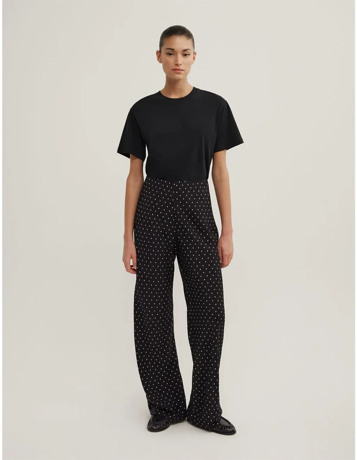 Witchery Bias Twill Pants Black Polka Dot Size 10 - Image 1