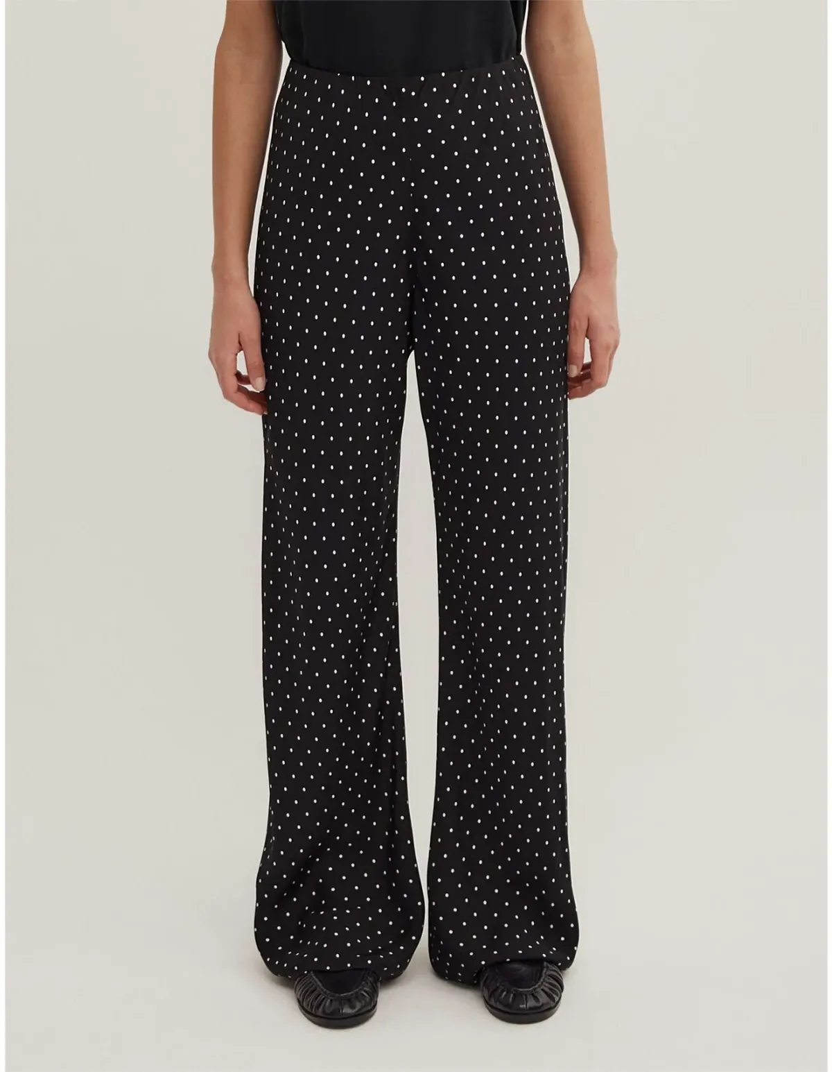 Witchery Bias Twill Pants Black Polka Dot Size 10 - Image 2