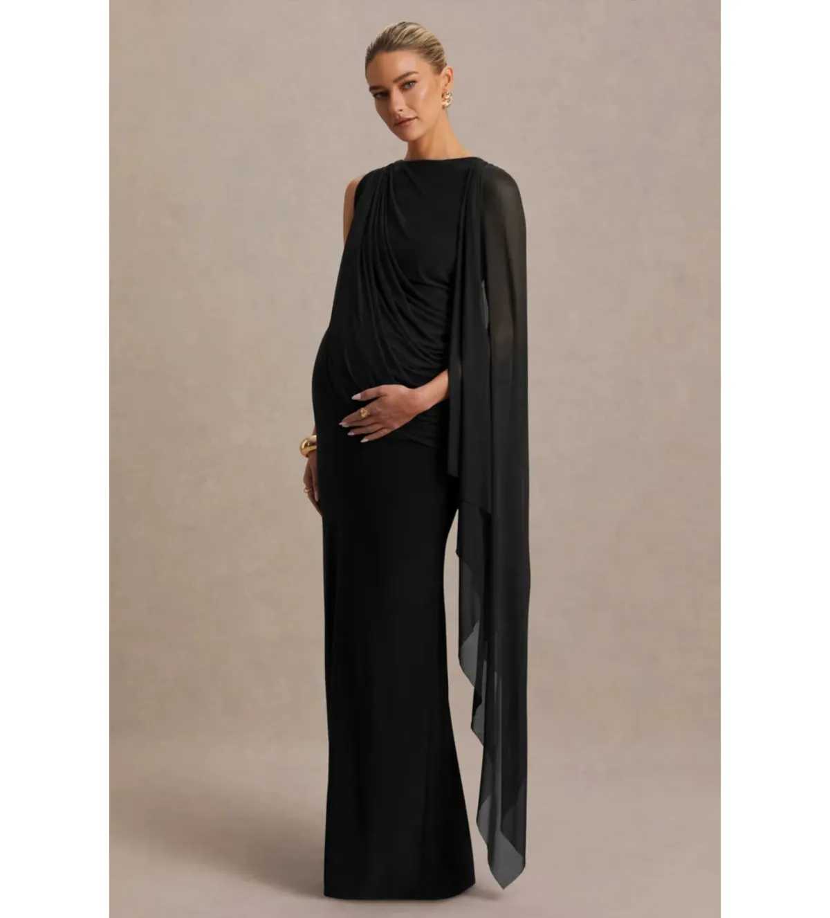 Club L London Cristina High Neck Maxi Gown Black Size 10 - Image 4