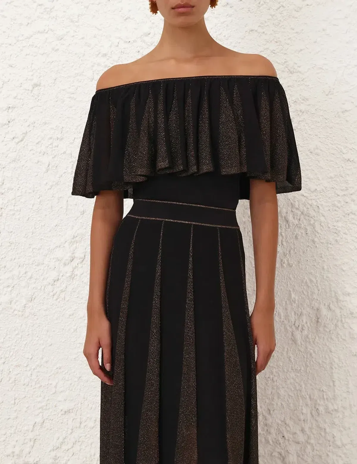 Zimmermann Valiant Metallic Frill Top and Midi Skirt Size 1 / AU 10 - Image 3