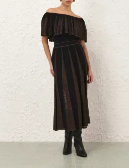 Zimmermann Valiant Metallic Frill Top and Midi Skirt -size 1 for rent on The Volte - image 1