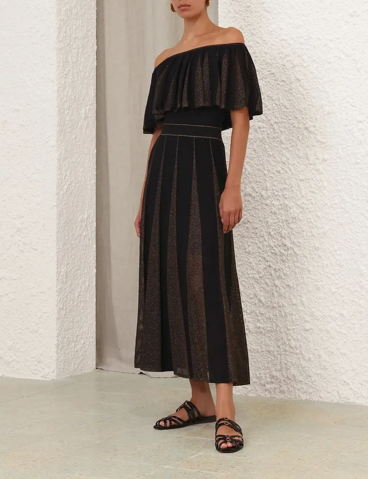 Zimmermann Valiant Metallic Frill Top and Midi Skirt Size 1 / AU 10 - Image 1