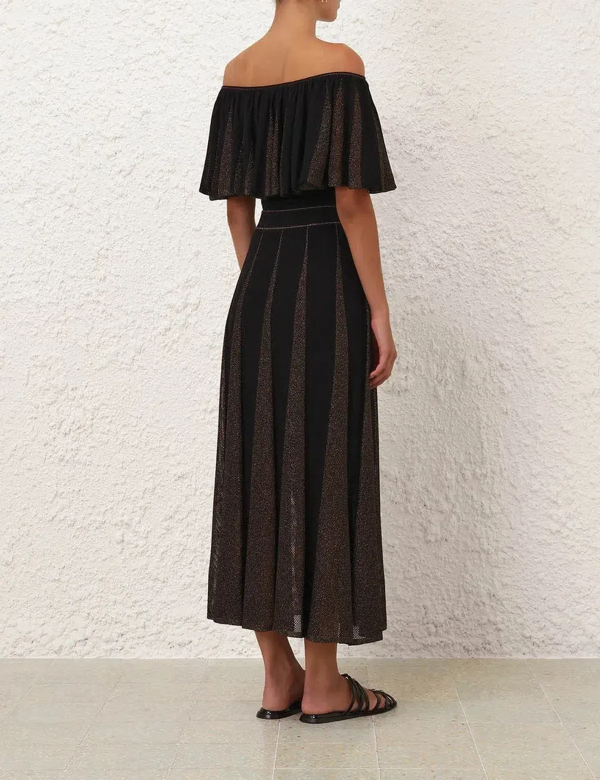 Zimmermann Valiant Metallic Frill Top and Midi Skirt Size 1 / AU 10 - Image 2