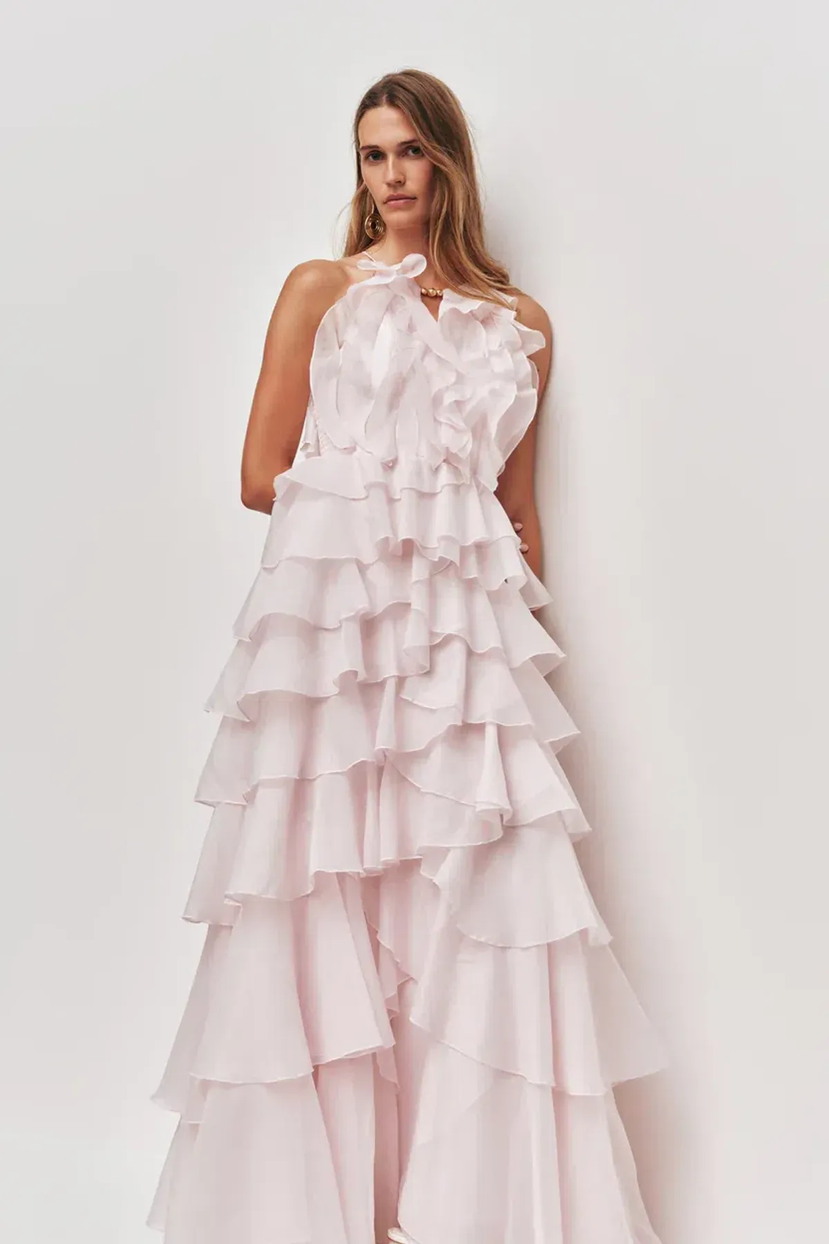 🌸 Aje Cleo Gown in Pastel Pink - Size 10 - Ruffle Tiered Maxi Dress 🌸 - Image 3