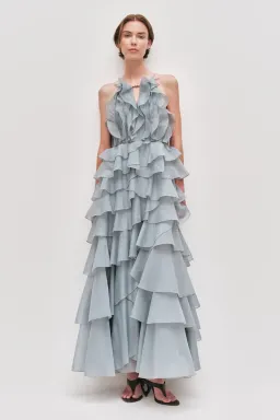 💧 Aje Cleo Gown in Duck Egg Blue - Size 8 - Ruffle Tiered Maxi Dress 💧 for rent on The Volte - image 2
