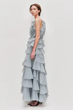 💧 Aje Cleo Gown in Duck Egg Blue - Size 8 - Ruffle Tiered Maxi Dress 💧 for rent on The Volte - image 6