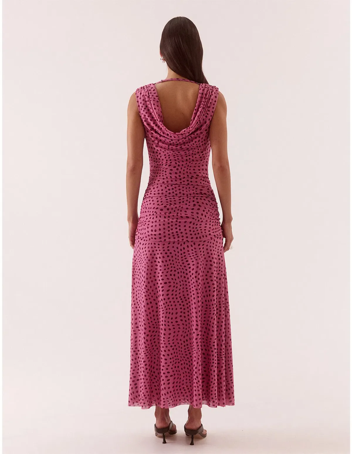 Sovere Zuri Mauve Spot Maxi Dress Print Size 6  - Image 2