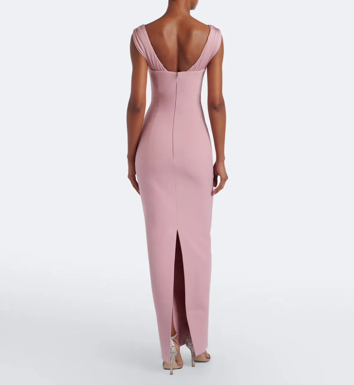 Rachel Gilbert Malia Gown with Crystal Embellishments in rosewater pink AU 6 | formal maxi dress wedding guest dress - Image 3