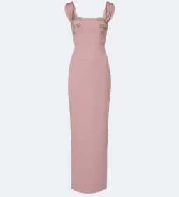 Rachel Gilbert Malia Gown with Crystal Embellishments in rosewater pink AU 8 | formal maxi dress wedding guest dress for rent on The Volte - image 5