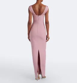 RACHEL GILBERT MALIA GOWN WITH CRYSTAL EMBELLISHMENTS IN ROSEWATER PINK AU 10 | FORMAL MAXI DRESS WEDDING GUEST DRESS for rent on The Volte - image 3