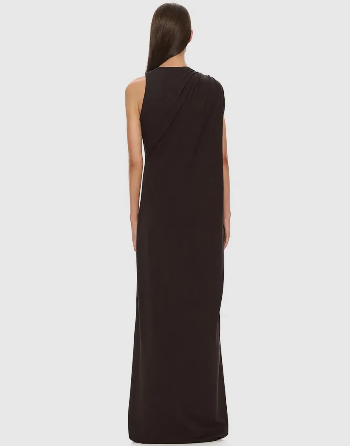 Christopher Esber STONE PIN COLUMN TEE MAXI DRESS ESPRESSO BROWN AU 6 - Image 3