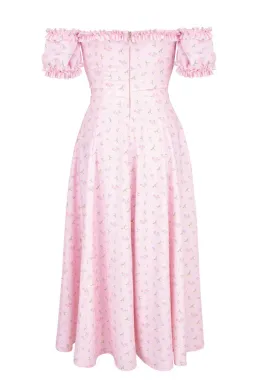 House of CB 'Lauren' Strapless Midi Sundress Pink Floral Size Small / Au 8 for rent on The Volte - image 6